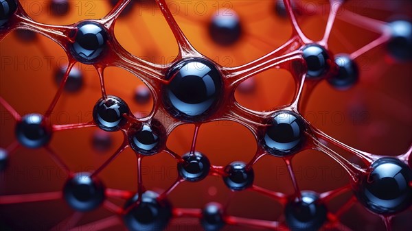 Network of interconnected shapes inspired by the structure of spider silk representing strength and