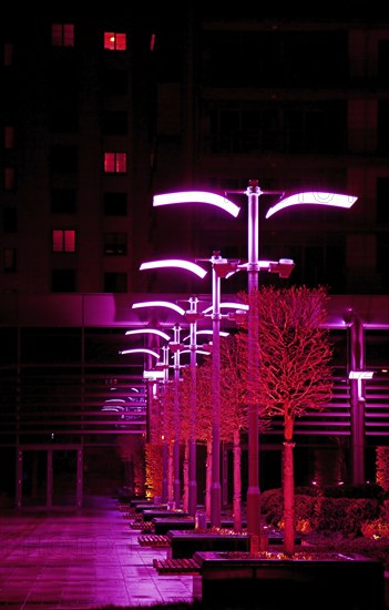City lights and modern architecture