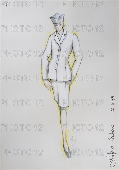 Fashion sketch, fashion design, women's fashion, fashion collection Prêt à porter autumn-winter