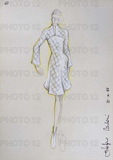 Fashion sketch, fashion design, women's fashion, fashion collection Prêt à porter autumn-winter