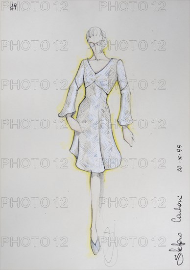 Fashion sketch, fashion design, women's fashion, fashion collection Prêt à porter autumn-winter
