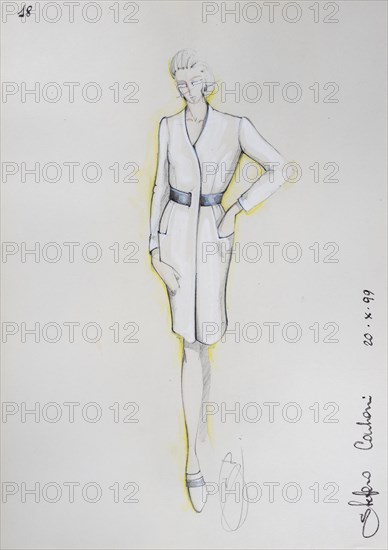 Fashion sketch, fashion design, women's fashion, fashion collection Prêt à porter autumn-winter
