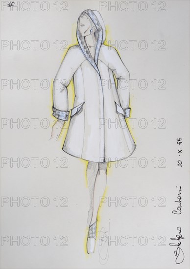 Fashion sketch, fashion design, women's fashion, fashion collection Prêt à porter autumn-winter