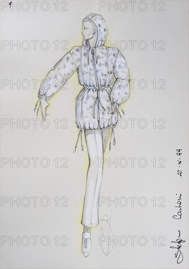 Fashion sketch, fashion design, women's fashion, fashion collection Prêt à porter autumn-winter