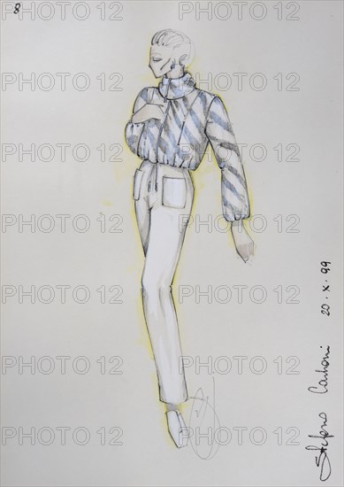 Fashion sketch, fashion design, women's fashion, fashion collection Prêt à porter autumn-winter