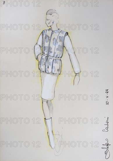 Fashion sketch, fashion design, women's fashion, fashion collection Prêt à porter autumn-winter