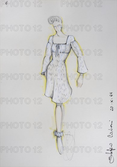 Fashion sketch, fashion design, women's fashion, fashion collection Prêt à porter autumn-winter