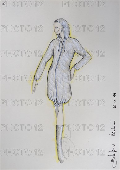 Fashion sketch, fashion design, women's fashion, fashion collection Prêt à porter autumn-winter
