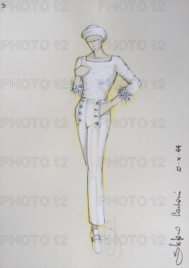Fashion sketch, fashion design, women's fashion, fashion collection Prêt à porter autumn-winter