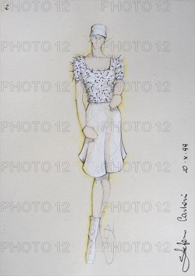 Fashion sketch, fashion design, women's fashion, fashion collection Prêt à porter autumn-winter