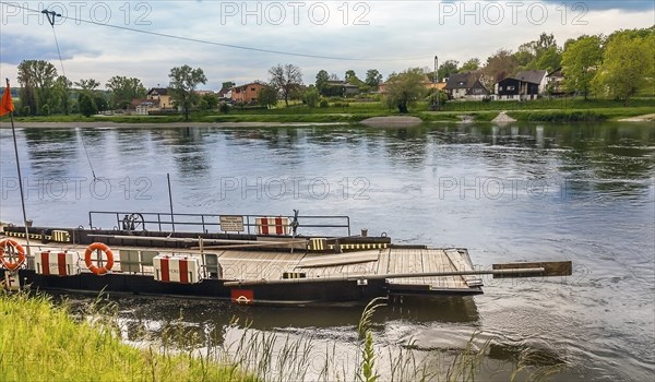 Kelheim, Bavaria, Germany on 21.05.2017 Cable ferry across the Danube at Weltenburg Lower Bavaria