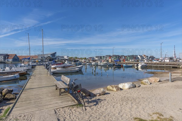 Kerteminde fishing harbour, jetty, beach, Great Belt, Fyn, Fyn Island, Baltic Sea, Denmark, Europe
