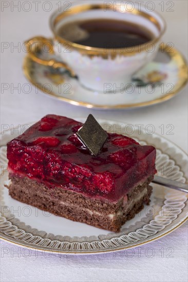 Raspberry cake on a plate