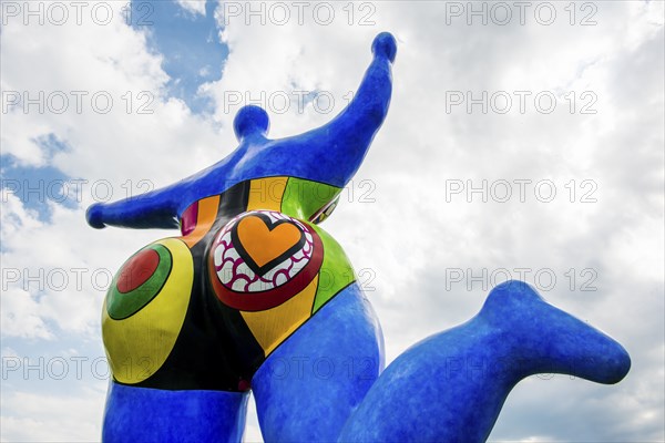 Würth Museum 2, Sculpture Blue Nana by Niki de Saint Phalle, Gaisbach, Künzelsau,