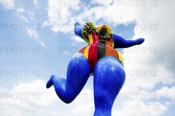 Würth Museum 2, Sculpture Blue Nana by Niki de Saint Phalle, Gaisbach, Künzelsau,