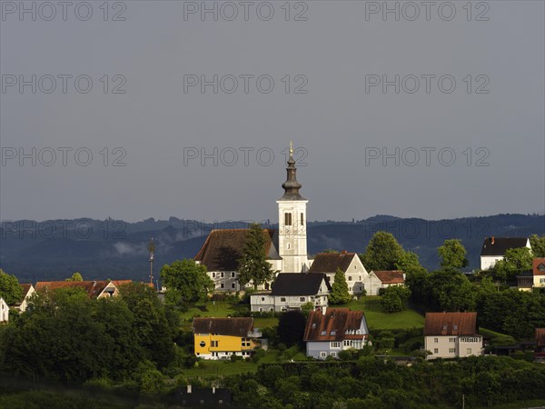 Frauenberg pilgrimage church in the evening light, Frauenberg, near Leibnitz, Styria, Austria,