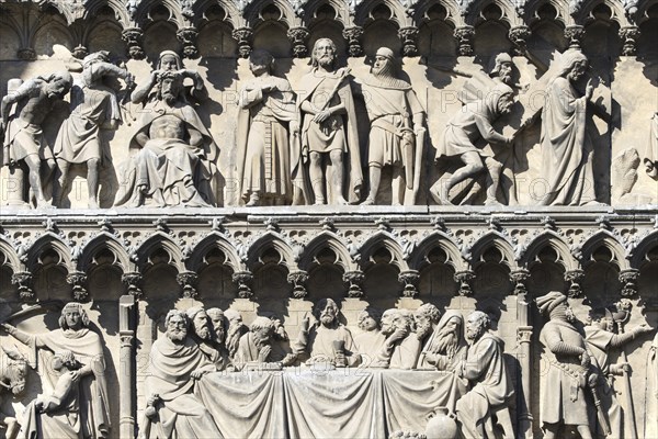Detail of the Passion portal, south transept façade, Cologne Cathedral, Cologne, North