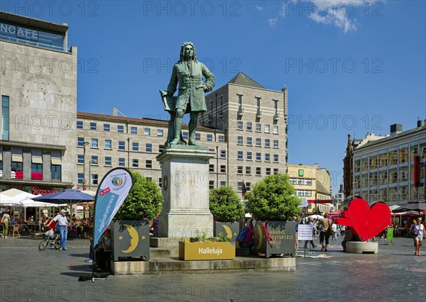 Handel monument by sculptor Hermann Heidel in honour of the Baroque composer George Frideric