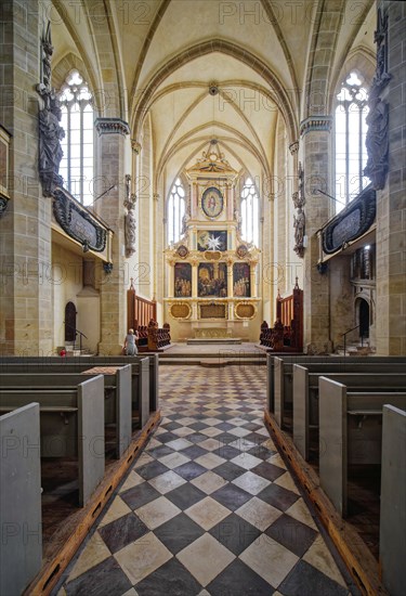 Altar in Halle Cathedral, Halle Cathedral, interior view, Halle an der Saale, Saxony-Anhalt,