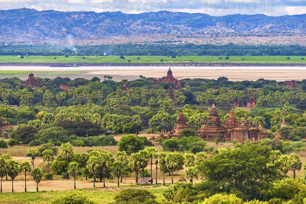 The old ruins in the landscape of Bagan