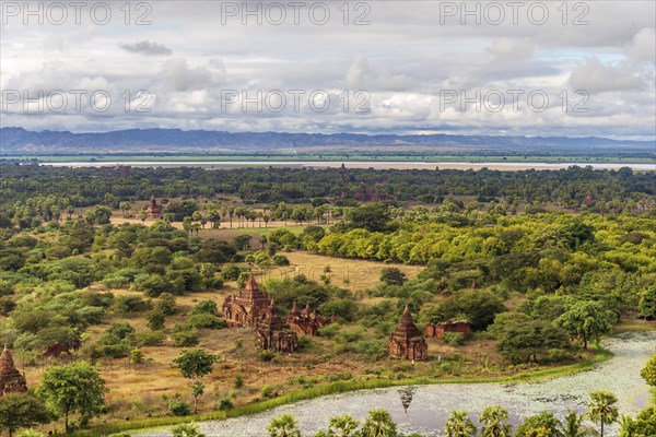 The old ruins in the landscape of Bagan
