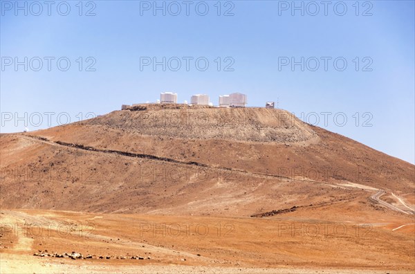 The giant telescopes of the Very Large Telescope VLT located on the Paranal hill