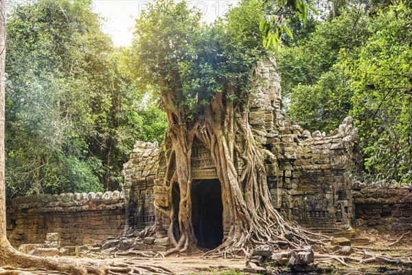 Panorama of Ta Som temple in complex Angkor Wat in Siem Reap, Cambodia in a summer day