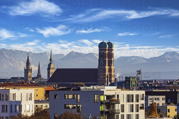 Famous Frauenkirche Landmark on a day with Foehn winds