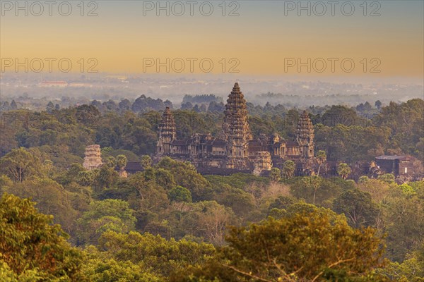 Angkor Wat temple surrounded by Jungle