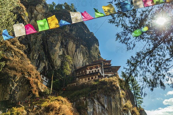 View of Taktshang Monastery on the mountain in Paro, Bhutan, Asia