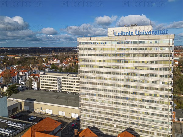 Aerial view of the Leibnitz University and the Max Planck Institute of Gravitational Physics