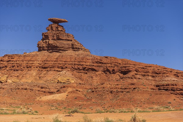 Famous rock Mexican Hat near Monument Valley
