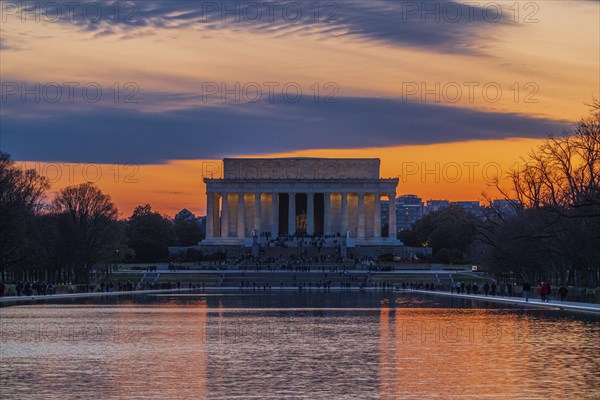 Tourists at the Lincoln Memorial in Washington D.C