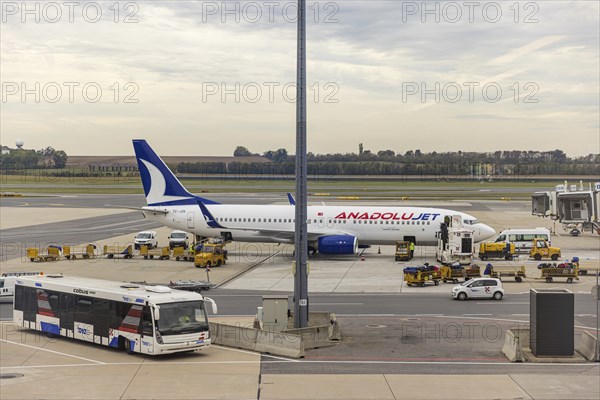 Turkish Anadolu Jet parking at Vienna Schwechat Airport