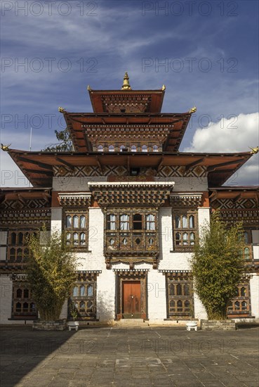 Inside the Trashiyangtse Dongdi Dzong that is built on a ridge past which the Dongdi chu flows