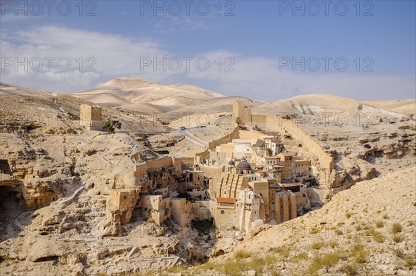 Looking at the greek orthodox Mar Sabas monastery from the opposite side of the Kidron Valley