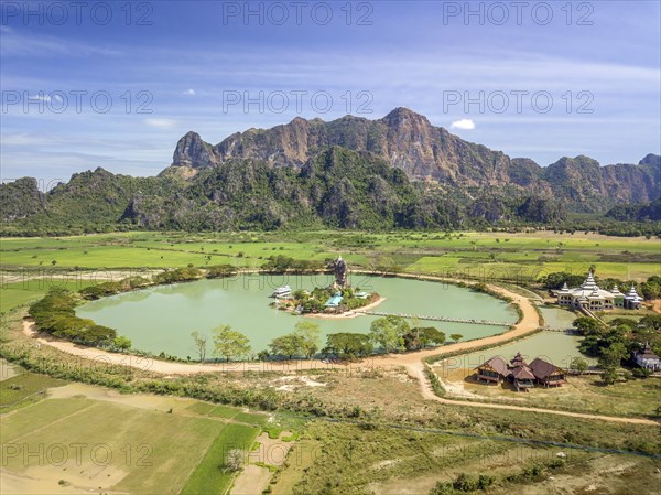 Aerial view of the Kyauk Kalap pagoda