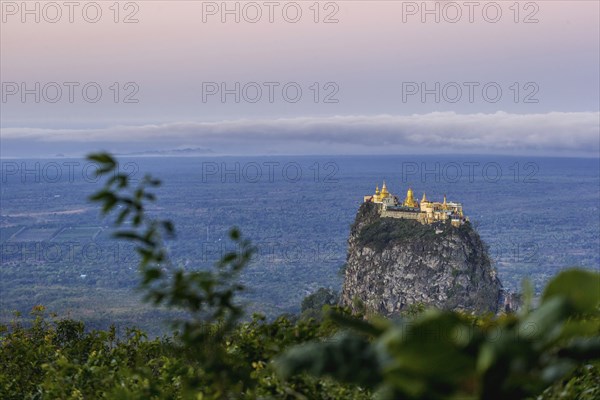 Taung Kalat Monastery on Mt. Popa seen from another hill