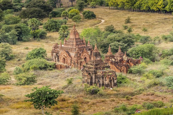 Pagodas and spires of the temples of the World Heritage at Bagan, Maynmar