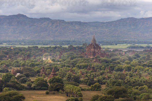 Pagodas and spires of the temples of the World Heritage at Bagan, Maynmar