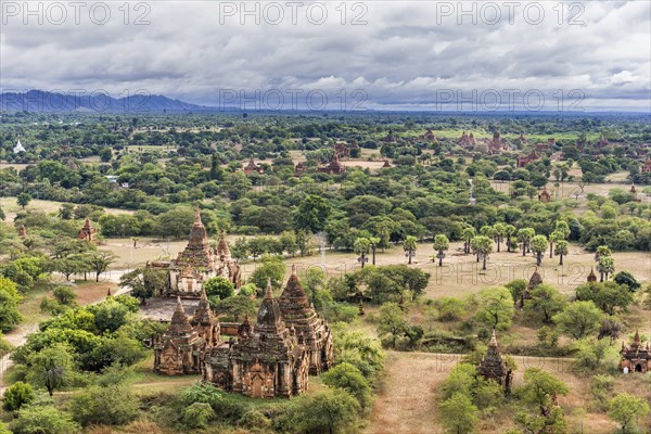 Pagodas and spires of the temples of the World Heritage at Bagan, Maynmar