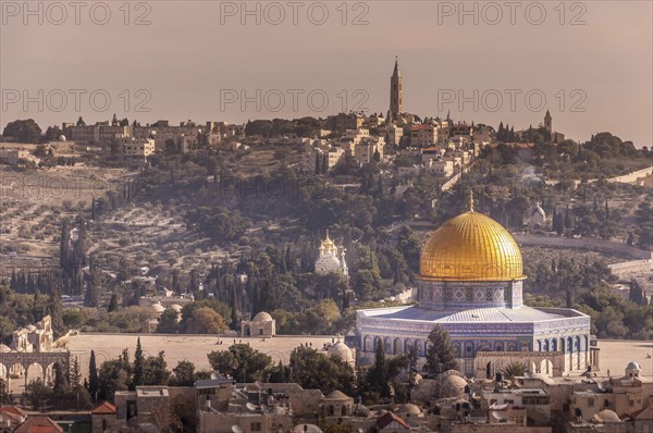 Dome of the Rock with the Mount of Olives in the background