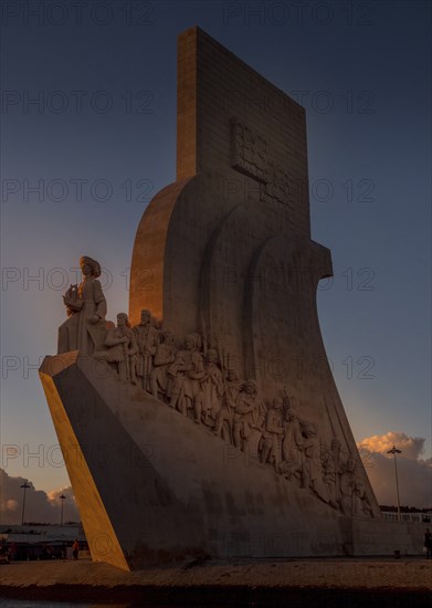 Padrao dos Descobrimentos seen from Tagus at sunset