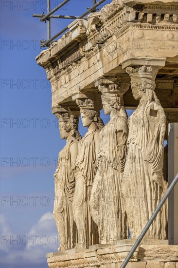 Detail of the south porch of Erechtheion with the Caryatids