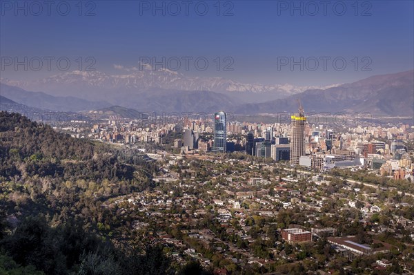 Santiago de Chile on a sunny day with blue sky