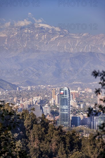 Santiago de Chile on a sunny day with blue sky