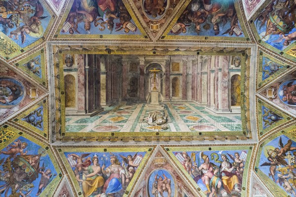 Beautiful details of the ceiling at the Vatican Museum