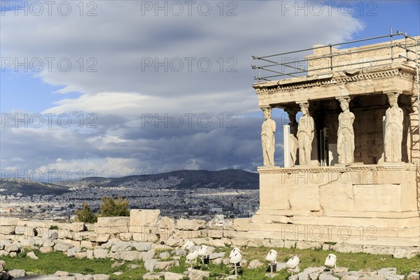 Beautiful view of Erechtheion in Athens Greece