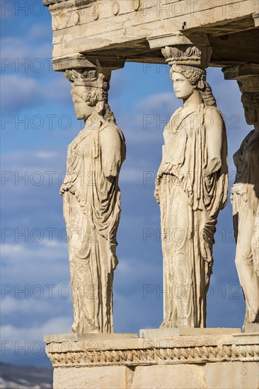 Statues of Erechtheion in Athens Greece