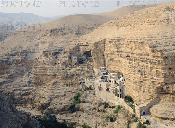 St. George Orthodox Monastery is located in Wadi Qelt. The sixth-century cliff-hanging complex,